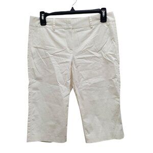 BCBGMaxAzria Denise‎ Women's White Flat Front No Pocket Career Dress Capris Sz 4
